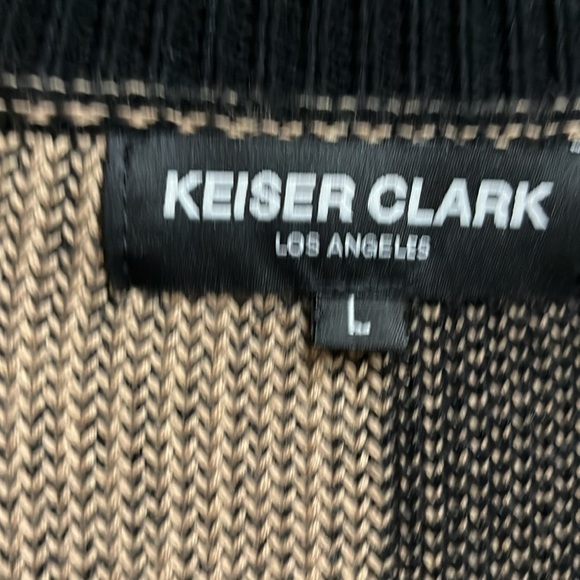 KEISER CLARKCHEVRON CHECK KNIT CARDIGAN Men Large - Picture 7 of 7